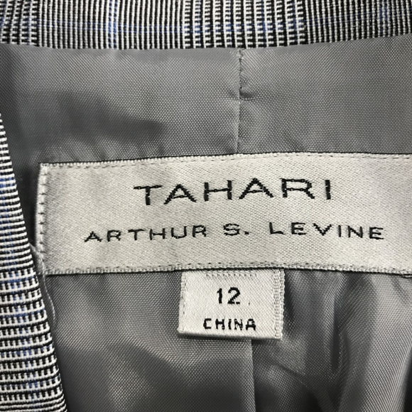 Tahari by ASL Sz 12  Gray Plaid Jacket Blazer NWOT - Picture 4 of 6